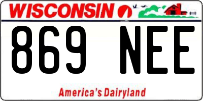 WI license plate 869NEE