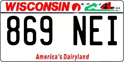 WI license plate 869NEI