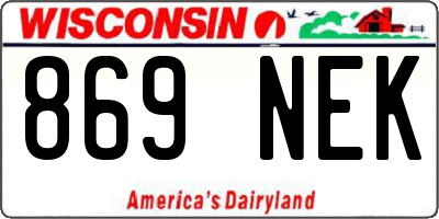 WI license plate 869NEK