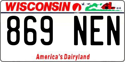 WI license plate 869NEN