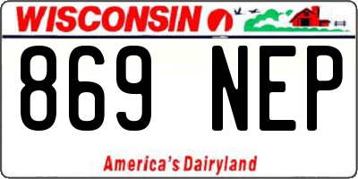 WI license plate 869NEP