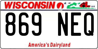 WI license plate 869NEQ