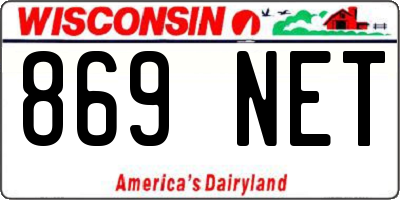 WI license plate 869NET