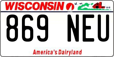 WI license plate 869NEU