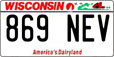 WI license plate 869NEV