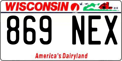 WI license plate 869NEX