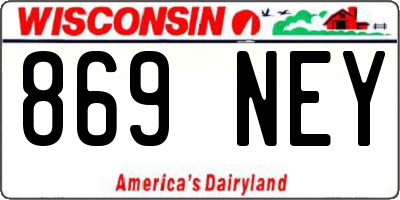 WI license plate 869NEY