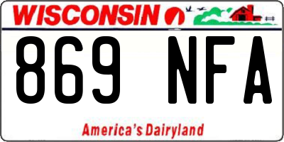 WI license plate 869NFA