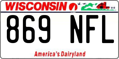 WI license plate 869NFL