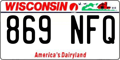 WI license plate 869NFQ