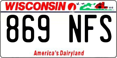 WI license plate 869NFS