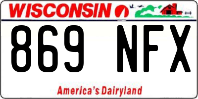 WI license plate 869NFX