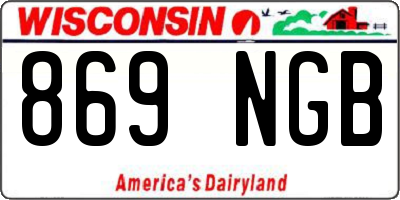 WI license plate 869NGB