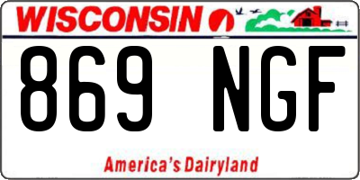 WI license plate 869NGF