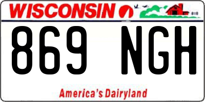 WI license plate 869NGH