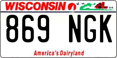 WI license plate 869NGK