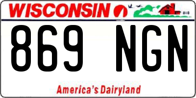 WI license plate 869NGN