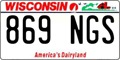 WI license plate 869NGS