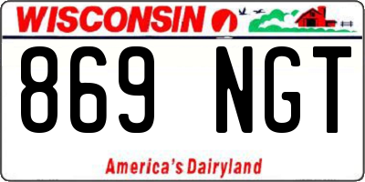 WI license plate 869NGT