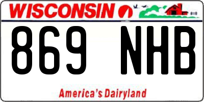 WI license plate 869NHB