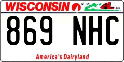 WI license plate 869NHC