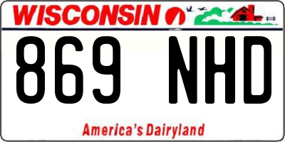 WI license plate 869NHD