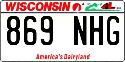 WI license plate 869NHG