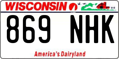 WI license plate 869NHK