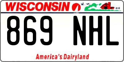 WI license plate 869NHL