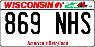 WI license plate 869NHS