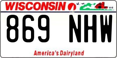 WI license plate 869NHW