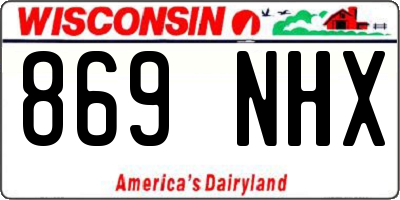 WI license plate 869NHX
