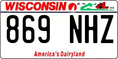 WI license plate 869NHZ