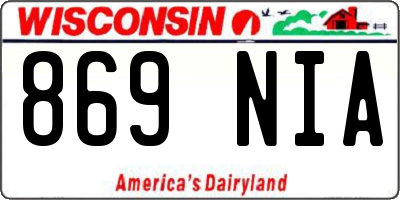 WI license plate 869NIA