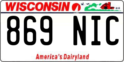 WI license plate 869NIC