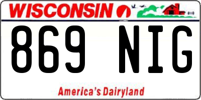 WI license plate 869NIG