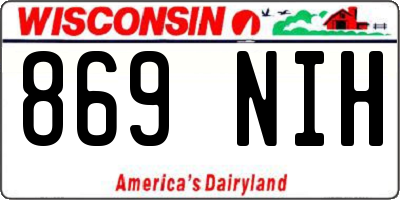 WI license plate 869NIH