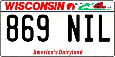 WI license plate 869NIL