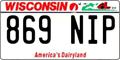 WI license plate 869NIP