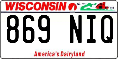 WI license plate 869NIQ