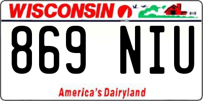 WI license plate 869NIU