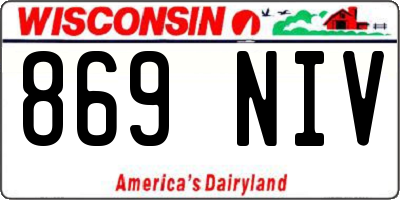 WI license plate 869NIV