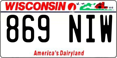 WI license plate 869NIW