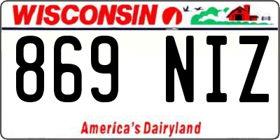 WI license plate 869NIZ