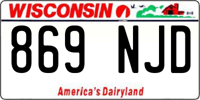 WI license plate 869NJD