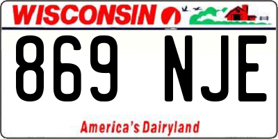 WI license plate 869NJE