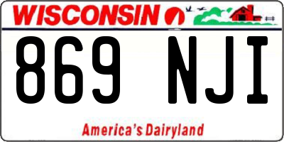 WI license plate 869NJI