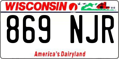 WI license plate 869NJR