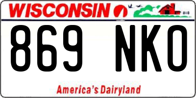 WI license plate 869NKO