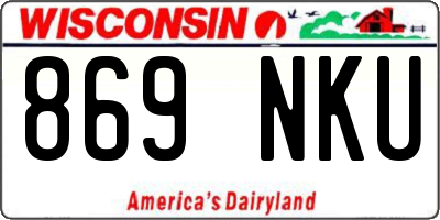 WI license plate 869NKU